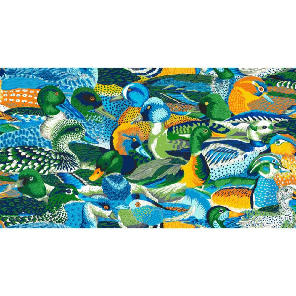 Kaffe Fassett: Snow Leopard, Secret Stream - Quackers, Aqua - Image 3