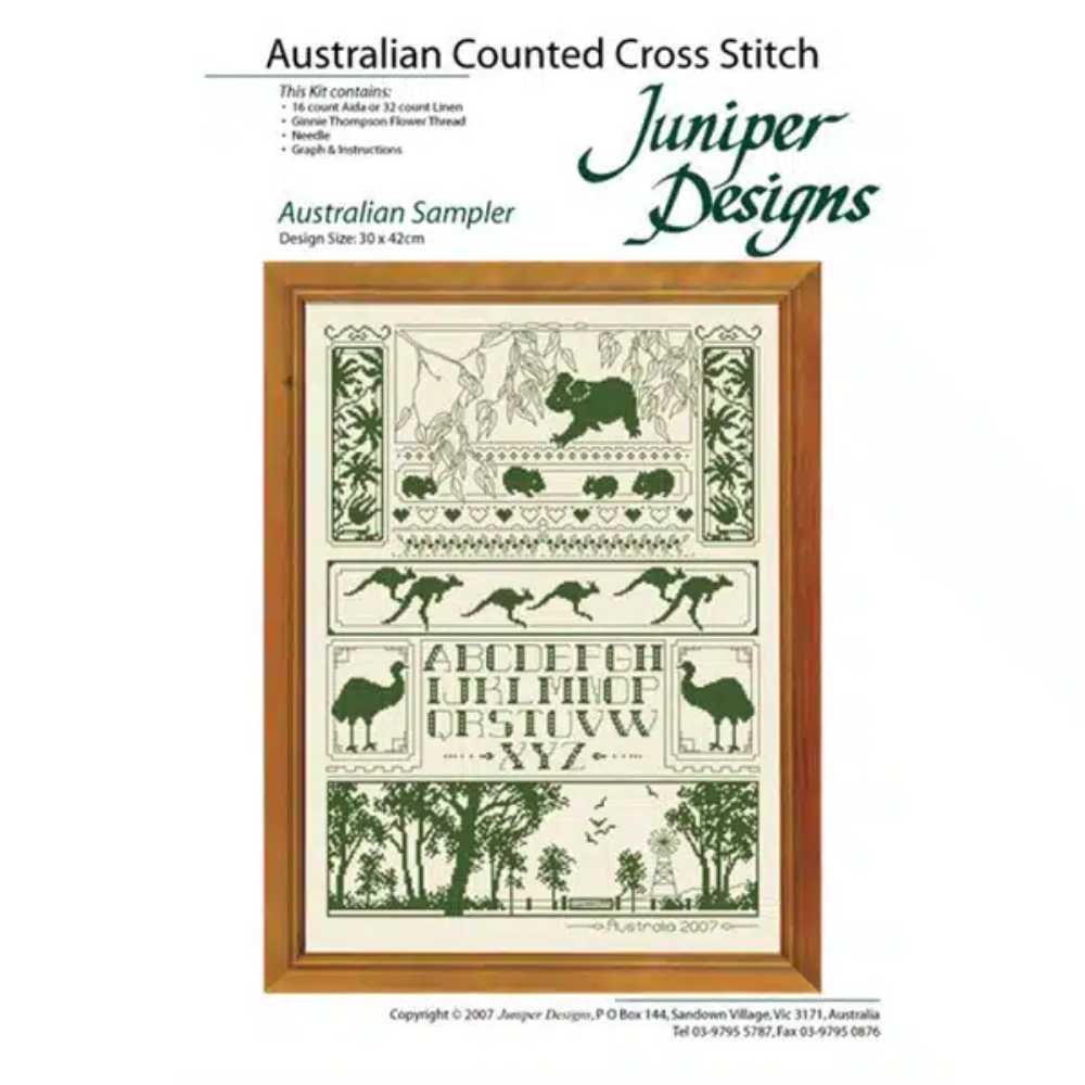 Juniper Designs: Cross Stitch Kit - Australian Sampler