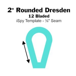Blueberries Collective: Rounded Dresden Twelve Bladed 2" - ⅜" Seam - iSpy Template
