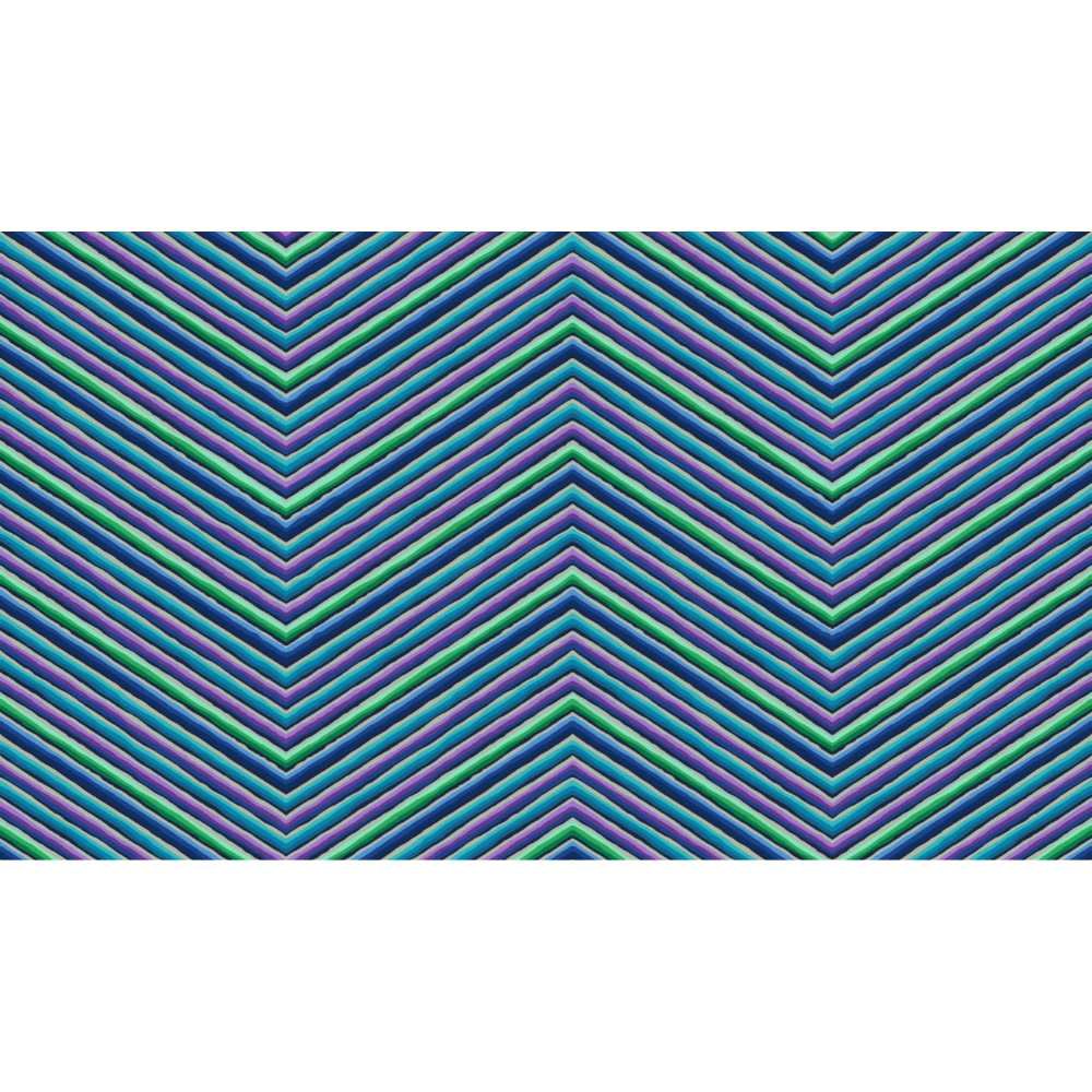 Kaffe Fassett: 85 & Fabulous - Chevron Stripe, Blue - Image 3