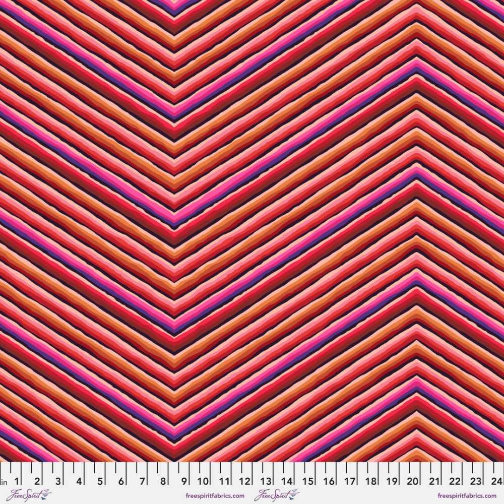 Kaffe Fassett: 85 & Fabulous - Chevron Stripe, Red - Image 2
