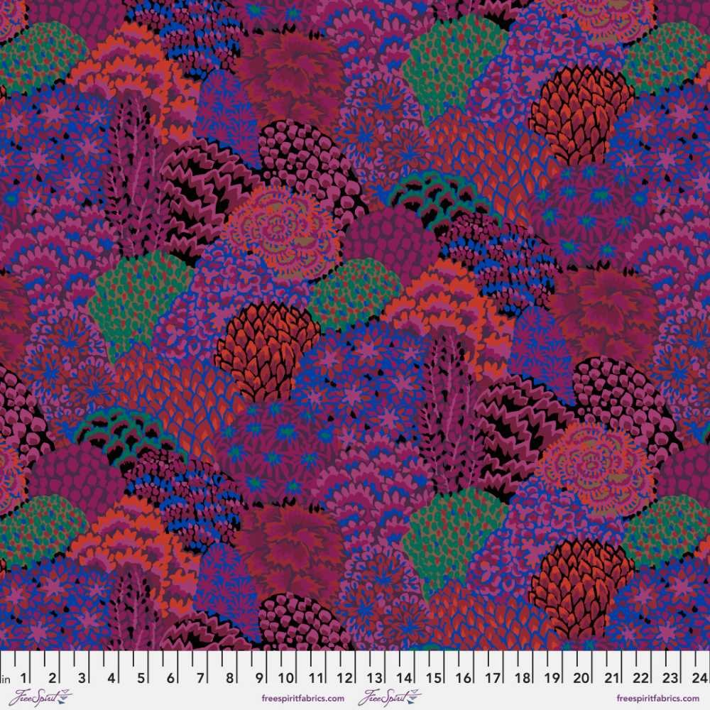 Kaffe Fassett: 85 & Fabulous - Large Oriental Trees, Maroon - Image 2