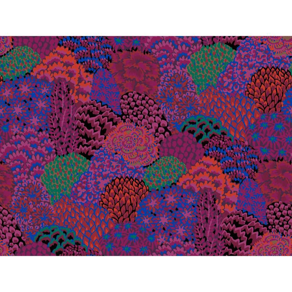 Kaffe Fassett: 85 & Fabulous - Large Oriental Trees, Maroon - Image 3