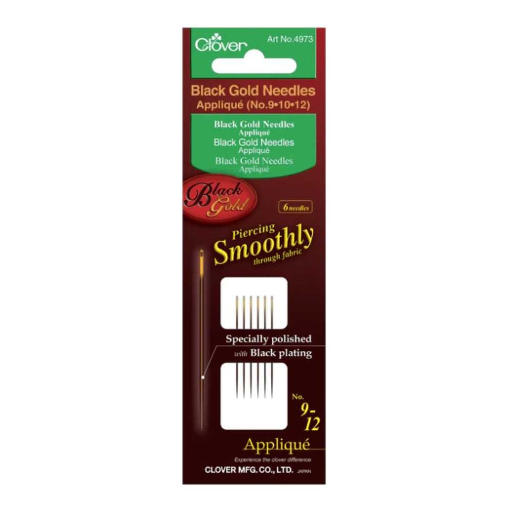 Clover: Black Gold Hand Sewing Needles - Quilting No.9
