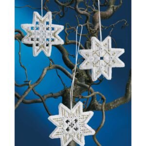 Permin: Hardanger - 3pc Christmas Star Ornament, 01-3647