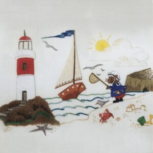 Roseworks Embroidery Design: Monty Mouse by the Seaside