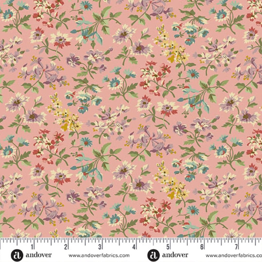 Andover Fabrics: Valley Hues - Ingrid Floral Rose Pink - Image 2